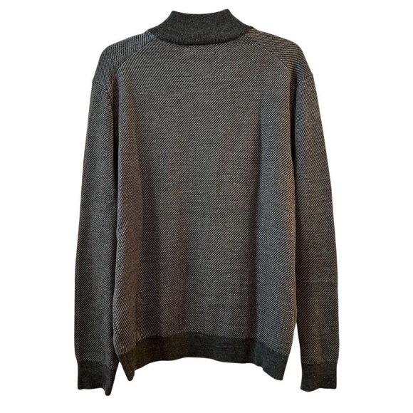 Toscano Men's Gray Wool Blend Quarter-Zip Pullover Sweater Size L Casual Knit - Picture 9 of 12